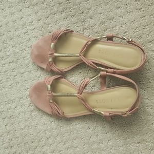 Talbot's Pink Suede Strappy Sandals